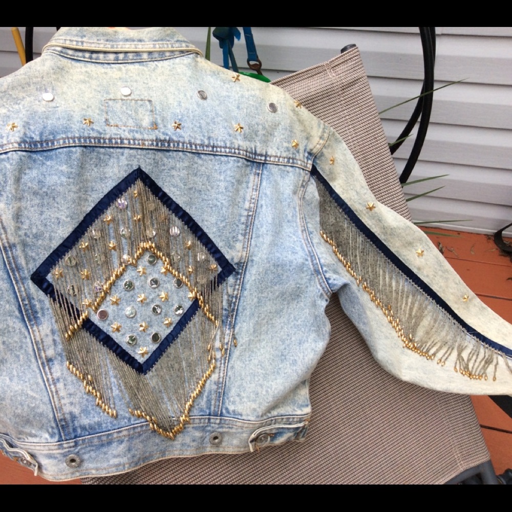 Rare Vintage Dakota Blue Jacket with bead fringe